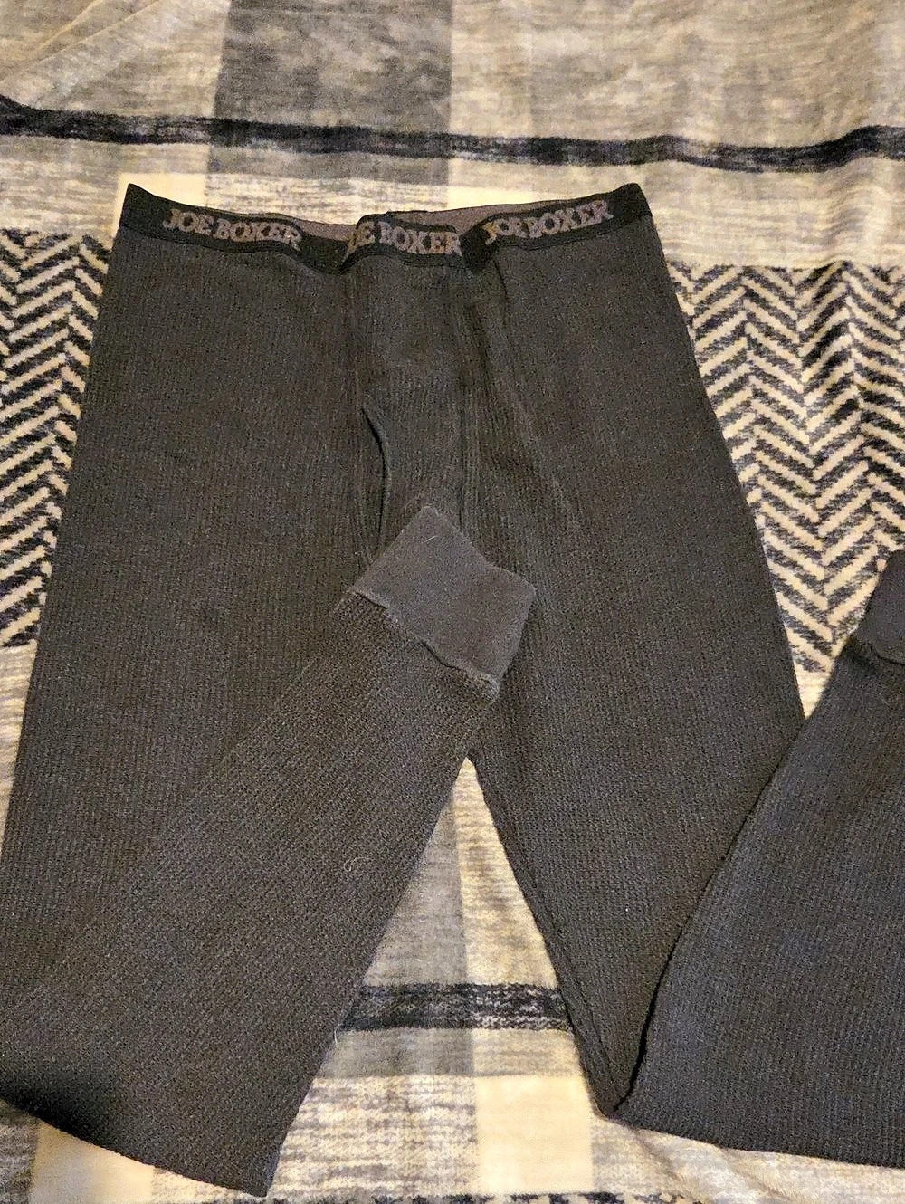Joe Boxer Waffle Knit Thermal Long Johns Black Large